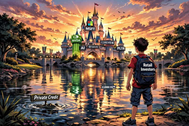 Alligator sneaking in the pond